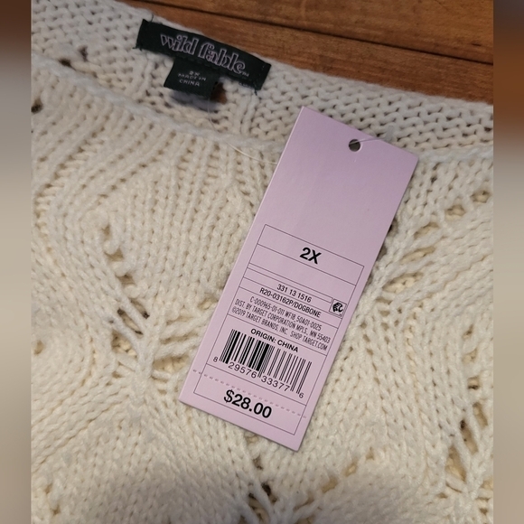 Wild Fable Boat Neck Pointelle Knit Sweater Size 2X - Picture 7 of 12